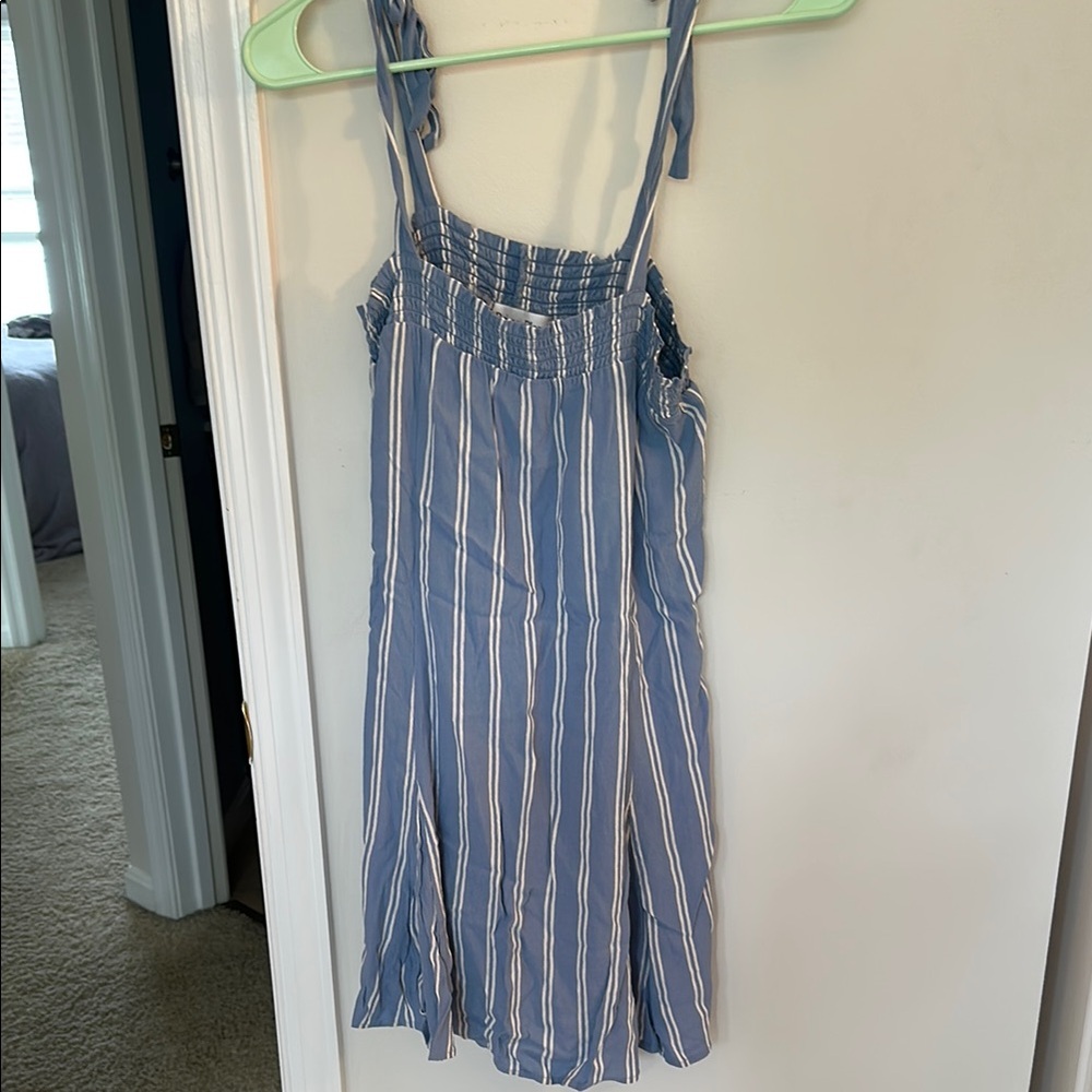 Privacy Please Blue and White Striped Dress